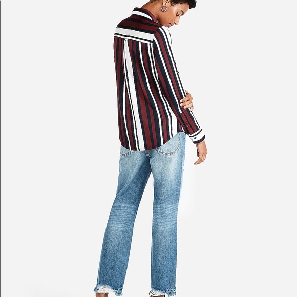 Express Slim Fit Stripe Portofino Shirt - Picture 6 of 6